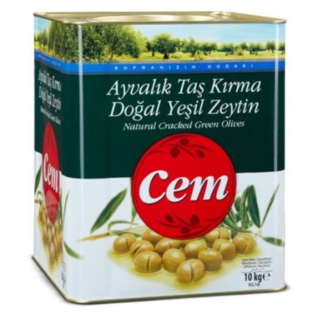 Cem Green Olives Cracked 10kg (10000 GR)