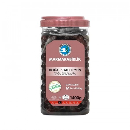 Marmarabirlik 1400gr Svarte Oliven Pet M